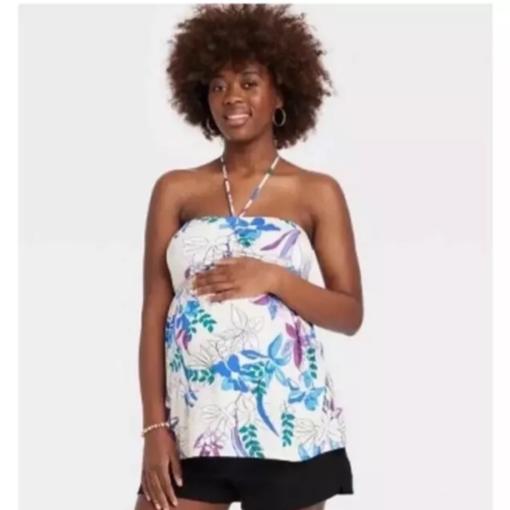 NWT Isabel Maternity Floral Halter Top Small